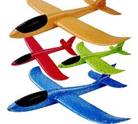 EOGRFW 4 Pièces Avion Polystyrene, 44.5cm Avion Polystyrene Planeur Enfants À 2 Modes De Vol, Avions en Mousse pour Enfants, Avion en Mousse Cadeaux pour Garçons De 3, 4, 5, 6, 7 Ans