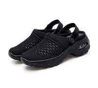 Eogrokerr Chaussures respirantes et décontractées à coussin d'air, chaussures orthopédiques à enfiler pour diabétiques pour femme, Z noir., 41 EU