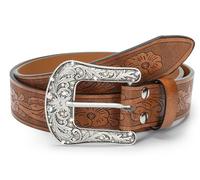 Eohak Ceintures western en cuir PU avec boucle sculptée vintage et extrémités pour robe en jean, marron (convient à la taille 33-39"), Medium