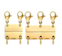 Eoixuqba Attache Multi Colliers Superposables,Fermoirs pour Bijoux - Connecteur Magnétique Séparateur 2 Pièces pour Chaînes Bracelets Colliers Homme