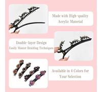 Eoixuqba Barrettes à Cheveux Strass pour Femmes - 4 Barrettes à Fleurs Fantaisie Éclatantes - Barrette Mode pour Femmes Filles École Soirée Travail Fête Quotidienne Transport Rendez-vous