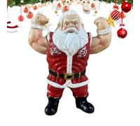 Eoixuqba Figurines de Père Noël en Résine,Résine Père Noël Musclé Décor Humoristique - Décorations De du,pour Thanksgiving Vacances Anniversaire Bureaux Maison Chambre École Dortoir