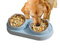 Eoixuqba Gamelle inclinée double pour chat, 33 x 17 x 5 cm, gamelles surélevées, anti-déversement, pour animaux domestiques, récupère l'eau et la nourriture, gamelle robuste pour chat