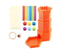 Eoixuqba Jeu de Tiges à Tirer - Jeu de Tour de Chute de Balles pour | de société Familial,Classe, Maternelle, préscolaire, Coordination œil-Main, pensée stratégique et