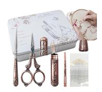 Eoixuqba Kit de couture vintage, 6 pièces de ciseaux professionnels pour tissu, petits ciseaux vintage, outils de couture en acier inoxydable, outils de couture faits à la main, outils de couture