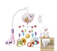 Eoixuqba Mobile musical pour berceau de bébé 45 x 54 cm avec fonction télécommande et veilleuses, animal rotatif à suspendre