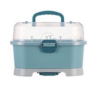 Eoixuqba Organisateur de biberons en polypropylène pour biberons de bébé 35 x 27 x 25 cm - Égouttoir de séchage avec couvercle - Grande capacité - Organiseur de rangement pour biberons avec trous de