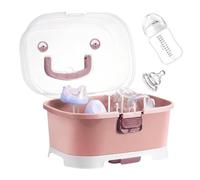 Eoixuqba Organisateur de biberons en polypropylène pour biberons de bébé 35 x 27 x 25 cm - Égouttoir de séchage avec couvercle - Grande capacité - Organiseur de rangement pour biberons avec trous de