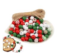 Eoixuqba Perles de Noël pour travaux manuels, kit de perles de Noël en bois, décoration festive pour activités, festivals, filles, femmes, fêtes, loisirs créatifs, rassemblements artistiques