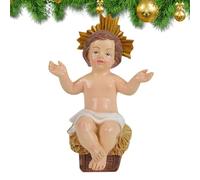 Eoixuqba Petit enfant Jésus | Sculpture de crèche miniature en résine | Figurine de crèche de Noël miniature pour Noël catholique chrétien, Noël, famille, table, église, maison, bureau