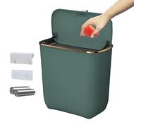Eoixuqba Poubelle Murale - Poubelle de Cuisine avec Couvercle - Conteneur 70dL avec Sacs Composteur Compact Amovible | Accessoire Cuisine Pour Armoire Et Meuble