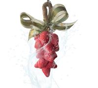 Eoixuqba Savon Fraise en Forme de Fruit,Savon Visage sur Cordon - Nettoyant Eclaircissant Decoratif Hydratant Pour Soin Peau Hommes Femmes Mains Corps