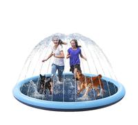 Eoixuqba Tapis de Jeu pour de 100 cm - Tapis d'arrosage pour Chiens - Piscine pour Chien - Extra Large - Rond - Dauphin - Tapis de Jeu épais et antidérapant