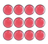 EOJDDPA 12 pièces assiette à salade ensemble de vaisselle en porcelaine imitation de haute qualité assiettes en mélamine durables pour la cuisine à domicile utilisation de restaurant (point rouge)