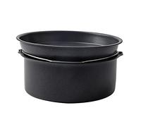 EOJDDPA Accessoires pour friteuse, baril à gâteau, poêle à pizza antiadhésive en acier au carbone, ensemble de moules de cuisson pour gâteau, pizza, lasagne, brownies, outil de cuisine, (8 pouces)