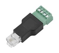 EOJDDPA Adaptateur RJ11 vers borne à vis blindé de Haute qualité RJ11 6P4C mâle vers 4 Broches, convertisseur de bornier à vis pour Modem et hubs réseau, Plastique Durable, Conception