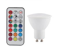 EOJDDPA Ampoule LED GU10 RVB Blanc Chaud Changement de Couleur Télécommande Économie d'énergie Plastique Durable Aluminium 3W 250lm Décoration Intérieure Extérieure