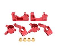 EOJDDPA Blocs de Direction, Supports de fusée et Porte-fusées en Aluminium pour Traxxas Slash 4x4 TSM 1/10 (Alliage d'aluminium, 56 g, Lot de 2). Pièces de Rechange durables et de Haute (Rouge)