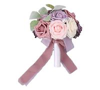 EOJDDPA Bouquet De Mariage Bouquet De Mariage Artificiel Bouquets De Mariée De Mariage Élégant À La Main Réaliste Aspect Couleur Vive Tenant des Fleurs pour La Décoration De Bureau De (Style Nuptial