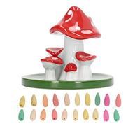EOJDDPA Brûleurs d'encens à Reflux de Champignons, Joli Porte-encens en Cascade avec 20 cônes d'encens pour décoration de Chambre à Coucher et de Bureau