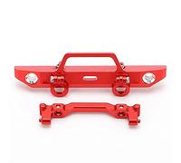 EOJDDPA Ensemble de Pare-Chocs Avant RC en Alliage d'aluminium, pièce de Mise à Niveau Durable pour Voiture SCX24 90081 1/24 RC, Support de Protection anodisé Noir avec vis (Rouge)