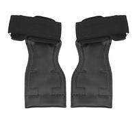 EOJDDPA Gants d'entraînement d'haltérophilie Support de Poignet réglable Pull Ups Protège-Mains pour Hommes Femmes Gym Fitness entraînement Cuir de bétail Artificiel Paire Noire
