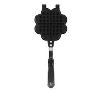EOJDDPA Gaufrier double face en forme de cœur en forme de fleur, antiadhésif, moule de fabrication de gaufres, accessoire de cuisson de cuisine, gaufrier avec double poignée pour la