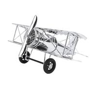 EOJDDPA Grand modèle d'avion Vintage, Simulation d'avion rétro en Fer, décoration d'avion décorative pour Salons, études, Meubles TV, matériau en Fer 21,3 x 18,5 cm (Plaqué Argent)