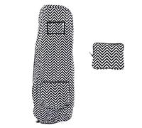 EOJDDPA Housse de protection pour sac de golf, imperméable, anti-poussière, fermeture éclair, pour terrain de golf extérieur avec porte-cartes de visite, matériau en toile, noir et blanc,