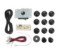 EOJDDPA Kit de joystick d' de contrôleur USB bricolage avec puce de contrôle Plug and Play pour console de jeu d' PC ordinateur métal ABS 8 x 30 mm 2 x 24 mm boutons-pression (Noire)