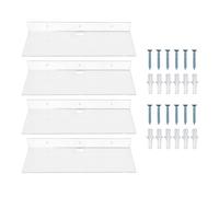 EOJDDPA Lot de 4 étagères flottantes en Acrylique Transparent, étagère Murale, Durable, légère, Design Simple pour Ornements animés, cosmétiques, Salle de Bain, Salon, Chambre à Coucher