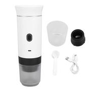 EOJDDPA Machine à café électrique portable rechargeable pour voiture, brassage automatique, fonctionnement à un seul bouton pour voyage, bureau, maison, ABS, 698 g (blanc)