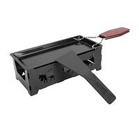 EOJDDPA Mini Poêle à Griller Poêle à Fromage Antiadhésive avec Manche en Bois Outil de Barbecue de Cuisine à Domicile Portable pour Camping Voyager Acier au Carbone 18,5 x 9 x 6 cm