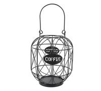EOJDDPA Organisateur de porte-dosettes de café, panier de rangement en fer robuste pour comptoir de cuisine avec base lestée, décor moderne pour la maison et le bureau, taille 6,1x7,7 (Noire)