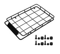 EOJDDPA Porte-Bagages de Toit de Voiture RC, Grand Porte-Bagages en métal pour SCX10 1/10 RC pièces de Mise à Niveau sur chenilles matériau en Fer Noir 230x148x21mm