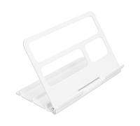EOJDDPA Support de Tablette réglable Multi-Angle pour Tablette, téléphone, Pro Air, Mini, léger, Durable, ABS, Fibre de Verre, Acier satiné, Silicone (Blanche)