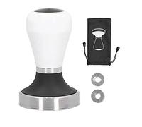 EOJDDPA Tamper à café professionnel en acier inoxydable, base de 58,5 mm, outil de presse à café en poudre avec poignée ergonomique pour les amateurs de café de cuisine à domicile Blanc