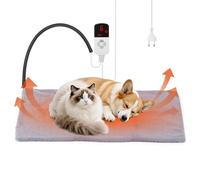 EOJDDPA Tapis Chauffant pour Chien et Chat Lavable, Tapis Chien Électrique avec Minuterie 5 Niveaux & Température Réglable 9 Niveaux, 60x90 cm, pour Chiots Nouveaux-nés, Animaux Âgés et Arthritiques