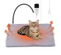 EOJDDPA Tapis Chauffant pour Chien et Chat Lavable, Tapis Chien Électrique avec Minuterie 5 Niveaux & Température Réglable 9 Niveaux, 45x45 cm, pour Chiots Nouveaux-nés, Animaux Âgés et Arthritiques