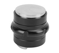 EOJDDPA Tasseur à café en acier inoxydable, double tête réglable, base plate et 3 pentes inclinées, outil professionnel de bourrage du café pour baristas et brasseurs amateurs, noir 5,8