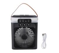 EOJDDPA Ventilateur brumisateur portable avec réservoir d'eau de 400 ml, alimenté par USB, huile essentielle de bureau, aromathérapie, ventilateur de refroidissement de l'air pour bureau, (Noire)