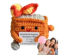Eojpdji Animaux Au Crochet Bienveillants avec Design Incendie de Poubelle, Cartoon Crochet, Décor Fait Main pour Maman Saint-Valentin Noël Anniversaire Ami Pâques Maison