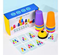 Eojpdji Empilement De La Tasse De Vitesse, Jeux De Tasses À Empilement Rapide pour Enfant Et Adultes, Sweting Stack Battle Toys, Concours De Concours De Défi De Voyage