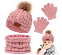 Eojpdji Ensemble de bonnets et gants d'hiver pour , bonnet, gants et écharpes, bonnets d'hiver tricotés pour , foulard chaud, écharpes confortables, gants, écharpe épaisse pour le, Kit