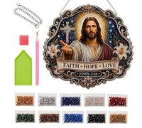 Eojpdji Kit art en strass Décoration murale à thème chrétien Jésus