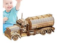 Eojpdji Kit de Modèle Puzzle 3D en Bois | Kit De Construction Camion Citerne Figurine - Jouet Casse-Tête Artisanal pour École Voyage Maternelle