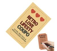 Eojpdji Livre de Coupons Amour,Carnet De Coupons 24 Pages - Carte Vintage pour Épouse Petit Ami Mari Petite Amie,Couple Saint-Valentin Romantique