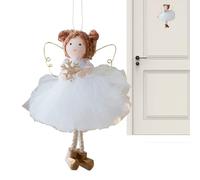 Eojpdji Ornements pour Sapin De Noël,Jupe en Tulle Rêveuse,Décor De Pendentif Ange Fille Aux Ailes Dorées | pour Appui De Fenêtre Porte Salon Chambre Jardin Café Restaurant