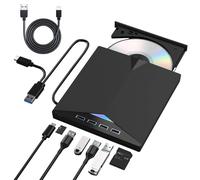 EOKEKE Portable Lecteur Blu-Ray Externe,8 en 1 Lecteur Blu Ray Externe, DVD/BD Graveur Blu Ray USB 3.0 Type-C, 3D CD DVD Optical Bluray Drive pour PC Ordinateur Windows 11 10 8 7