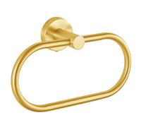 EOLAX Anneau Porte-Serviettes Perforé pour Salle de Bain, Barre Porte-Serviettes Murale en Doré, Anneau de Serviettes en Acier Inoxydable de Style Moderne, Accessoires de Salle de Bain